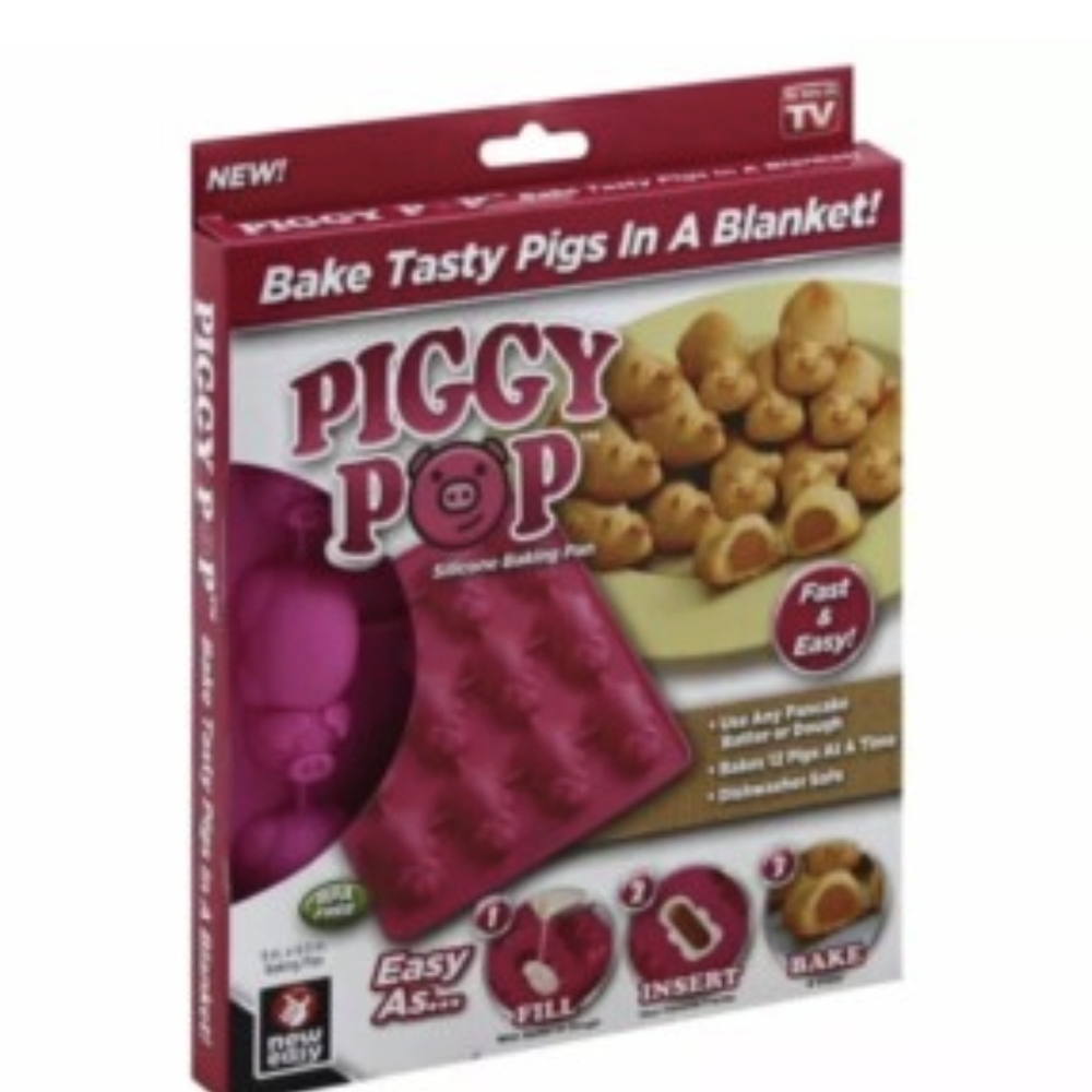 As Seen On TV Piggy Pop Silicone Baking Pan - Pink